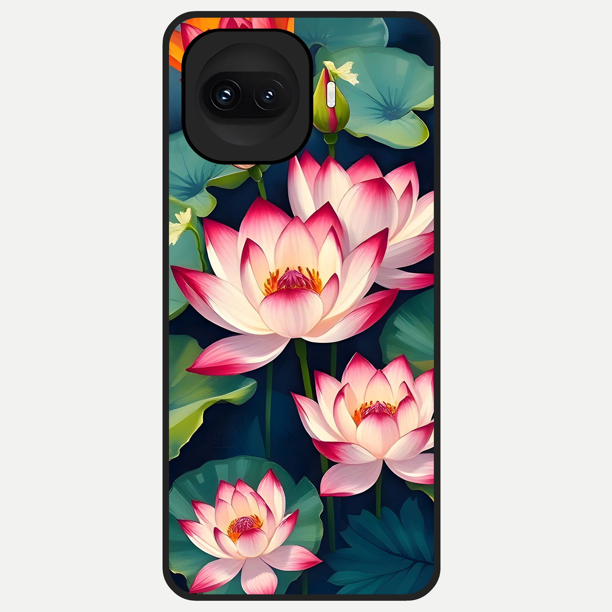  Lotus Dream Serenity Glass Case for iQOO 15R back cover – full design glossy printed glass finish