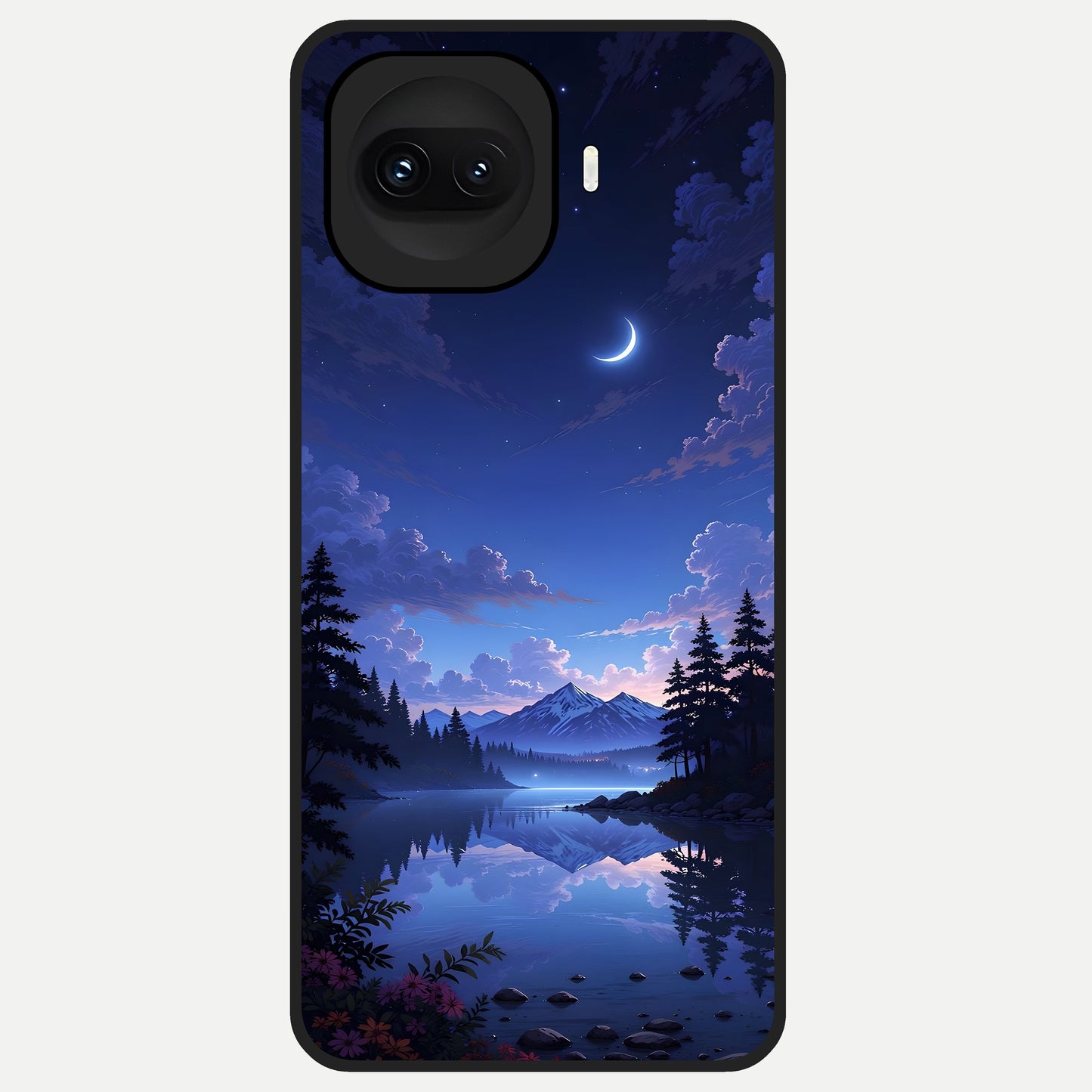  Midnight Lake Peace Glass Case for iQOO 15R back cover – full design glossy printed glass finish