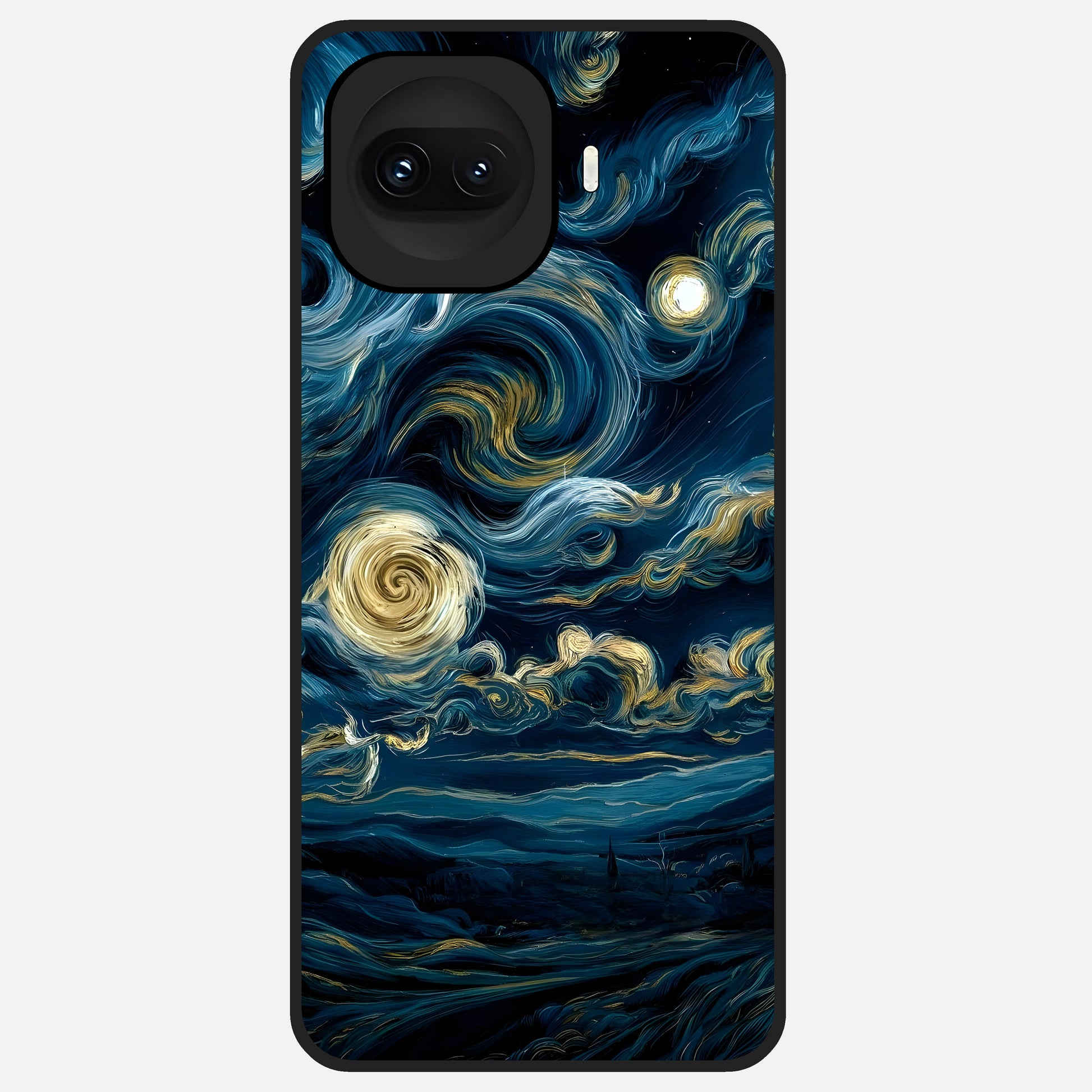  Midnight Sky Whirl Glass Case for iQOO 15R back cover – full design glossy printed glass finish