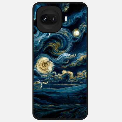  Midnight Sky Whirl Glass Case for iQOO 15R back cover – full design glossy printed glass finish