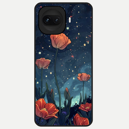  Midnight Tulip Glow Glass Case for iQOO 15R back cover – full design glossy printed glass finish