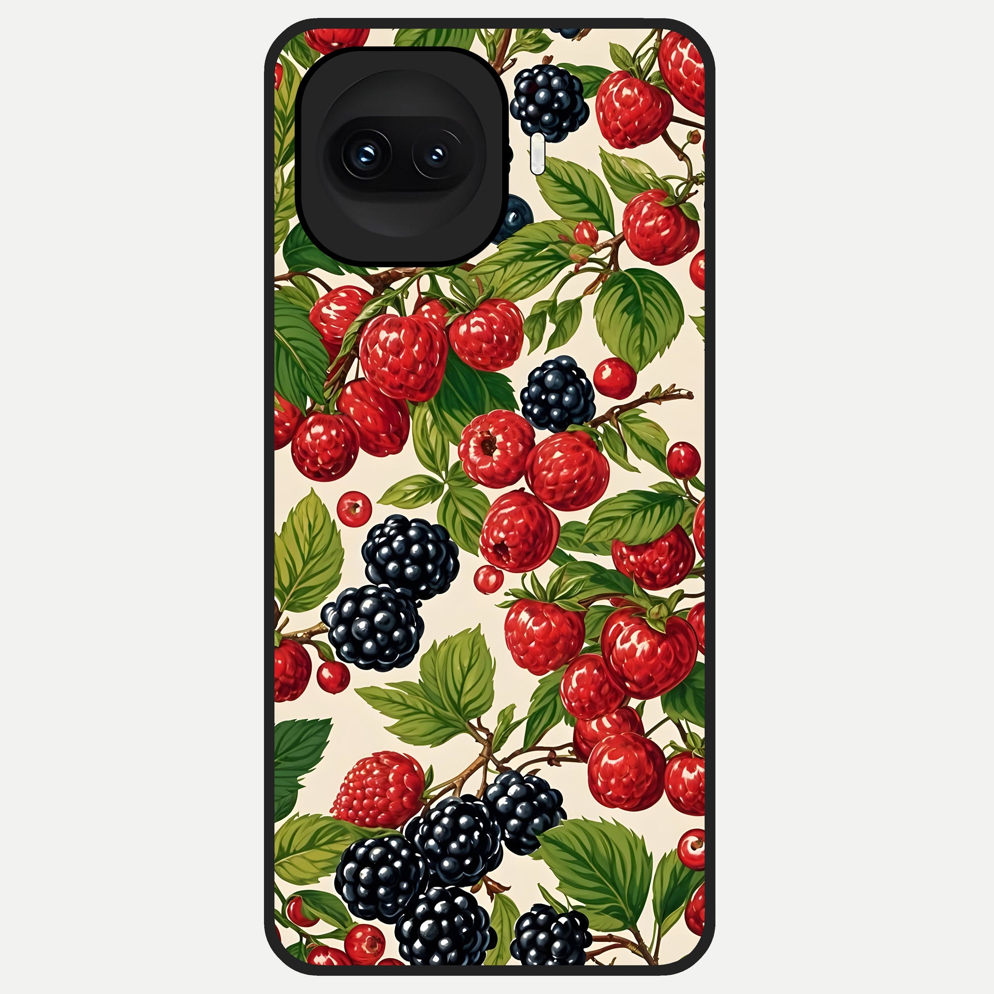  Mixed Berry Collage Glass Case for iQOO 15R back cover – full design glossy printed glass finish