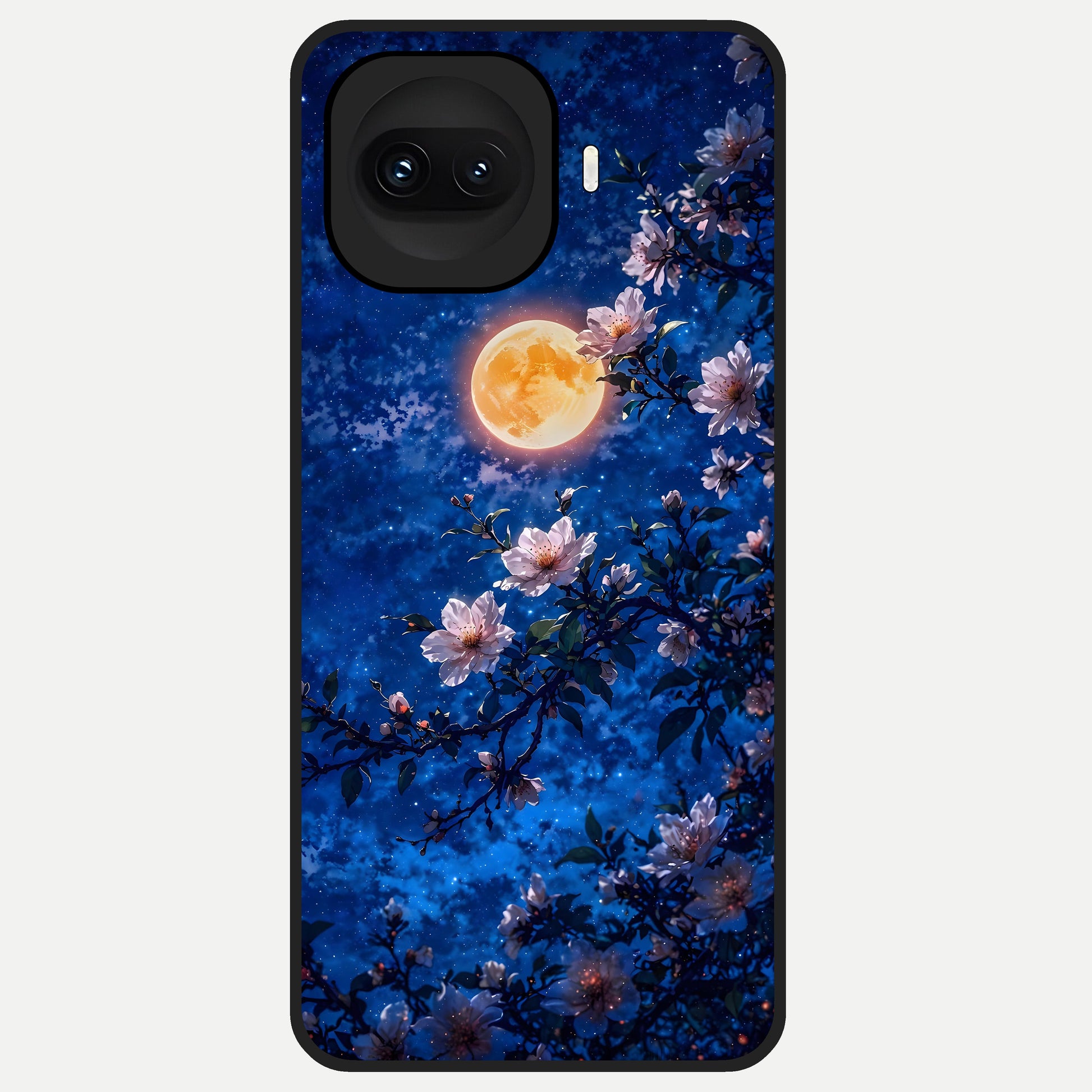  Moonlit Blossoms Night Glass Case for iQOO 15R back cover – full design glossy printed glass finish