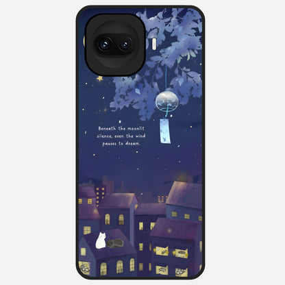  Moonlit Cat Silence Glass Case for iQOO 15R back cover – full design glossy printed glass finish