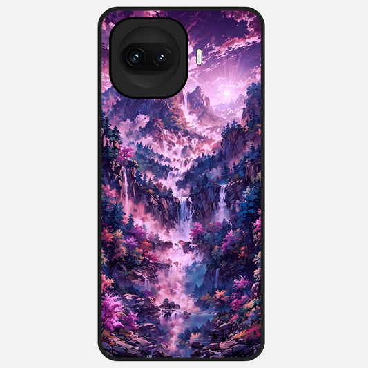  Mystic Cascade Peaks Glass Case for iQOO 15R back cover – full design glossy printed glass finish