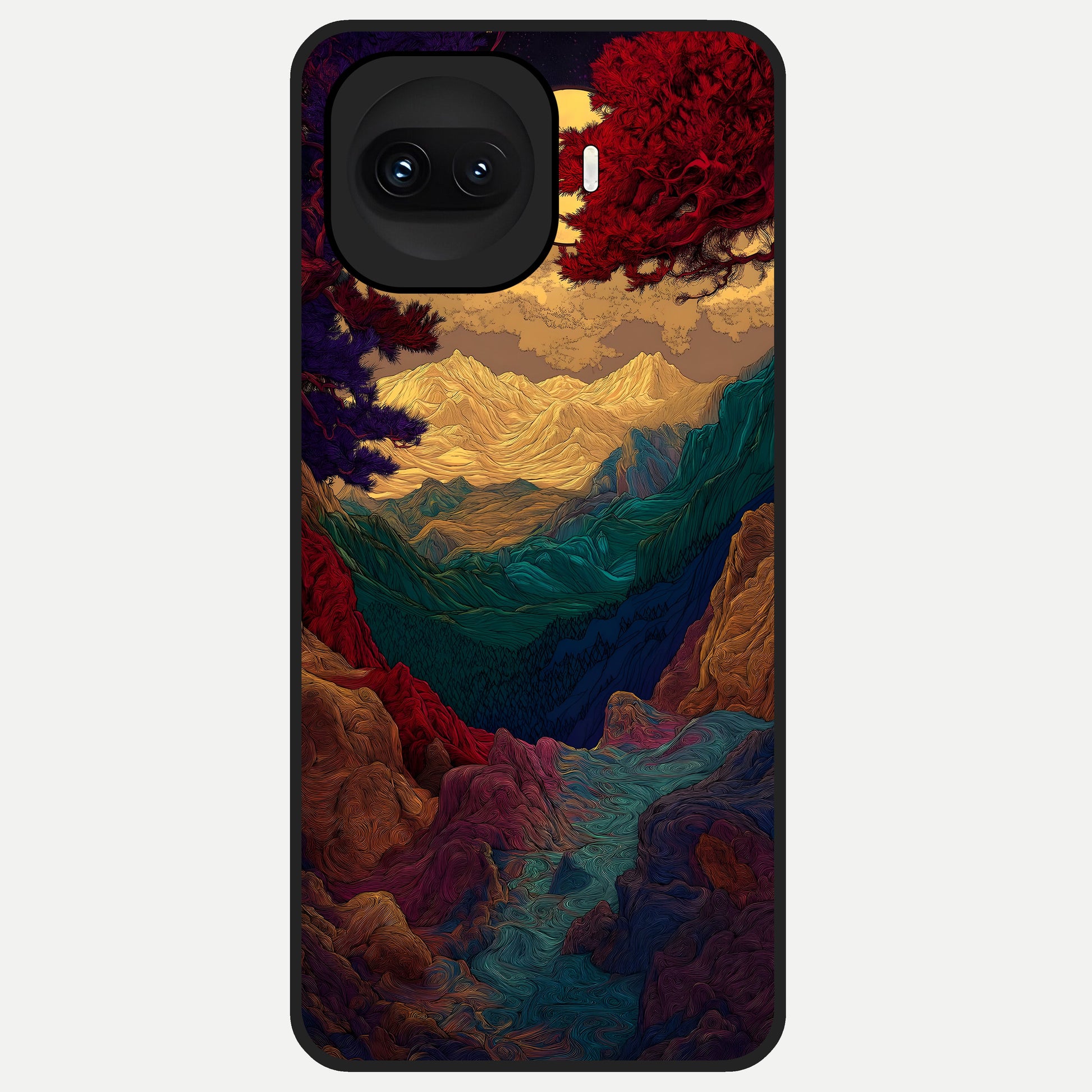  Mystic Valley Light Glass Case for iQOO 15R back cover – full design glossy printed glass finish