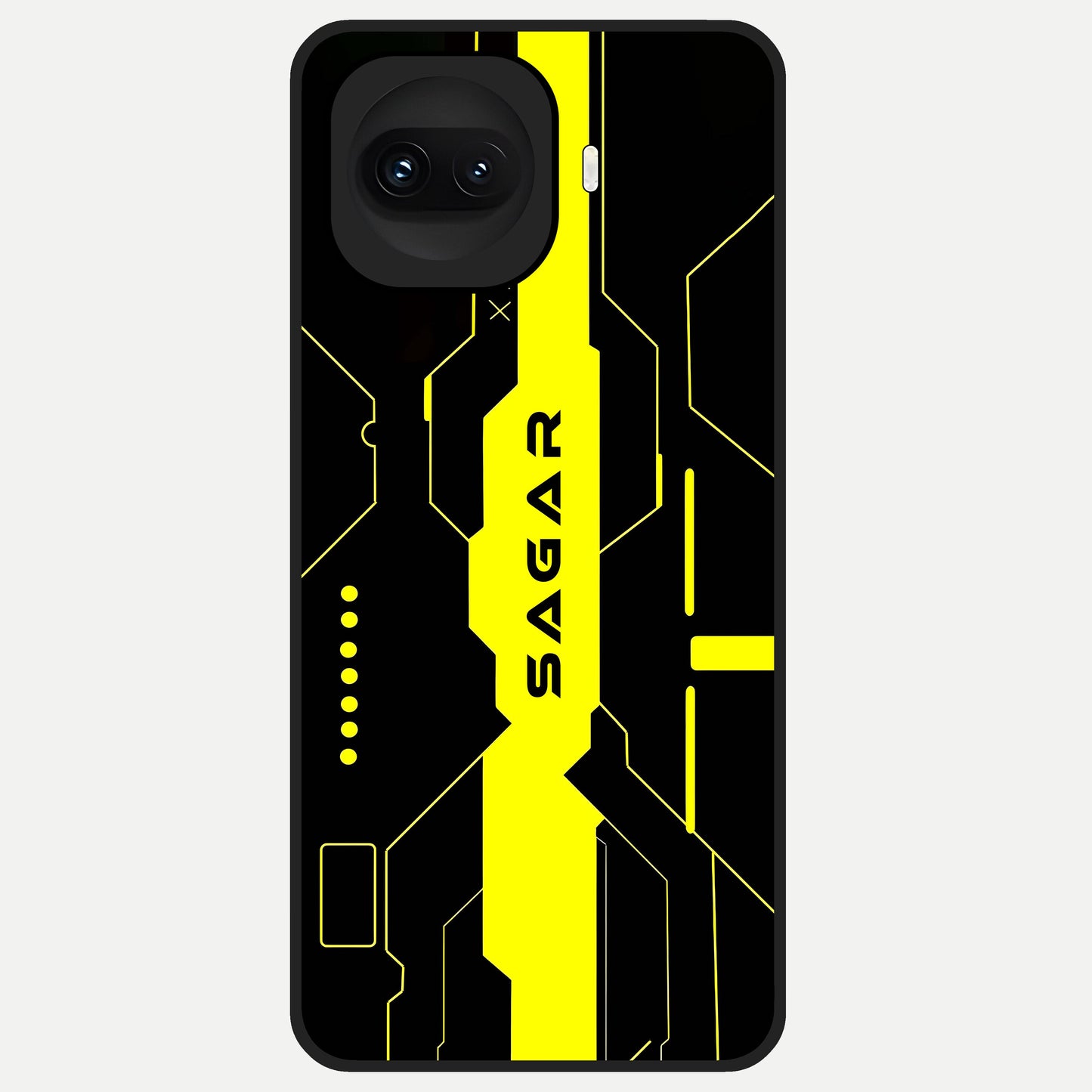  Neon CYBERPUNK Custom Name Glass Case for iQOO 15R back cover – full design glossy printed glass finish