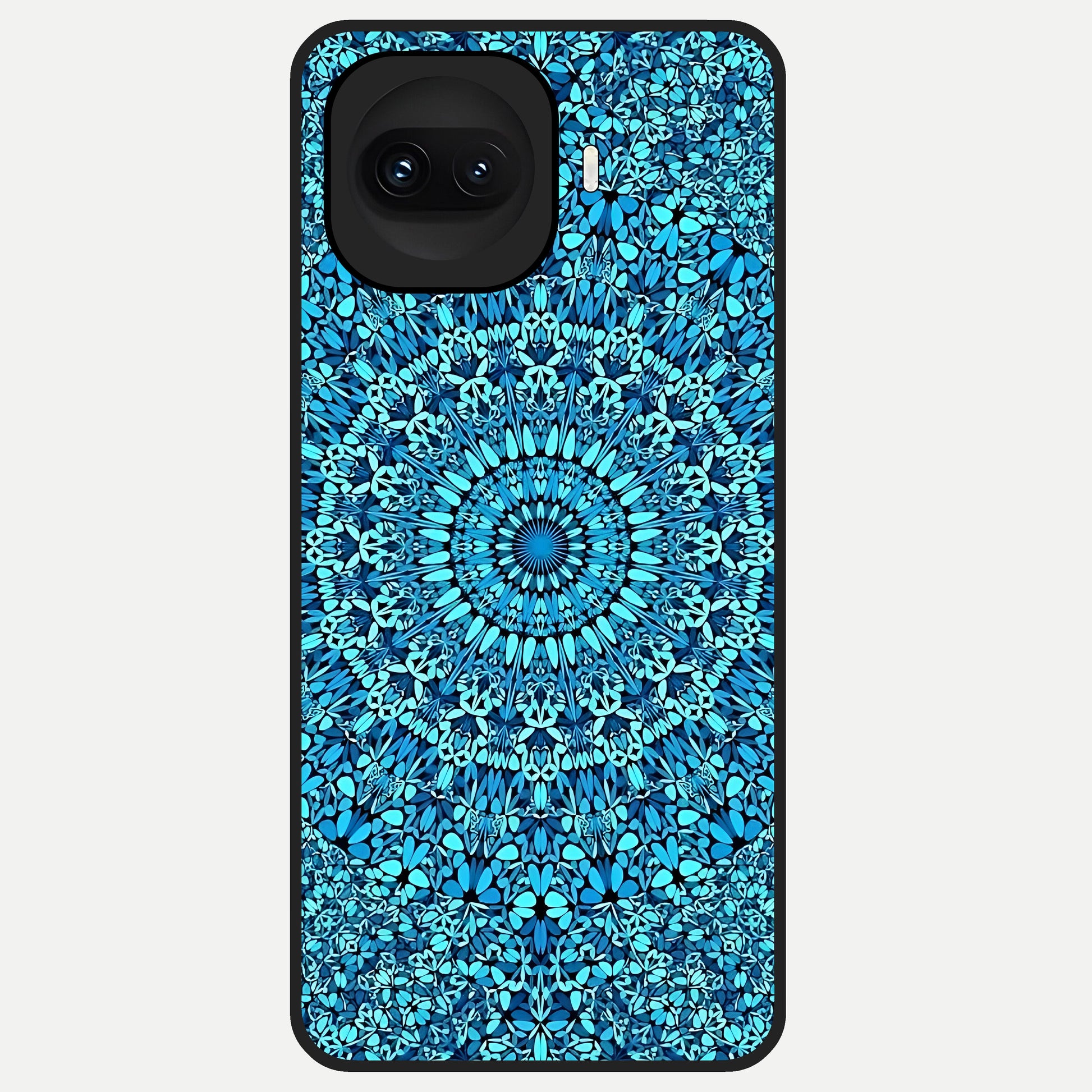  Ocean Bloom Mandala Glass Case for iQOO 15R back cover – full design glossy printed glass finish