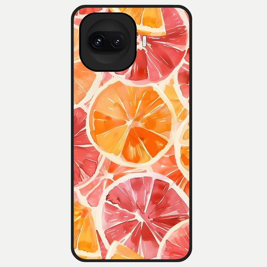  Orange Fruits Pattern Glass Case for iQOO 15R back cover – full design glossy printed glass finish