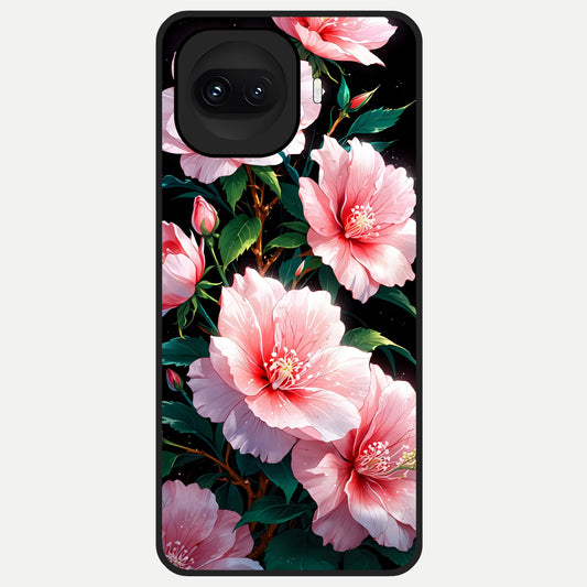  Peach Flower Glass Case for iQOO 15R back cover – full design glossy printed glass finish
