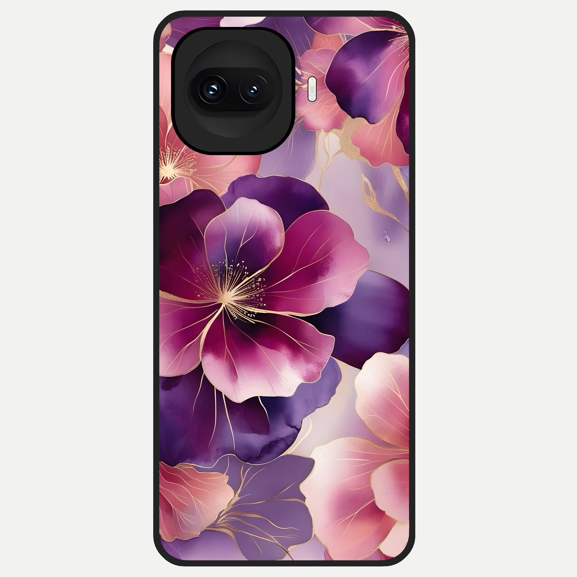  Pink Bouquet Florals Glass Case for iQOO 15R back cover – full design glossy printed glass finish