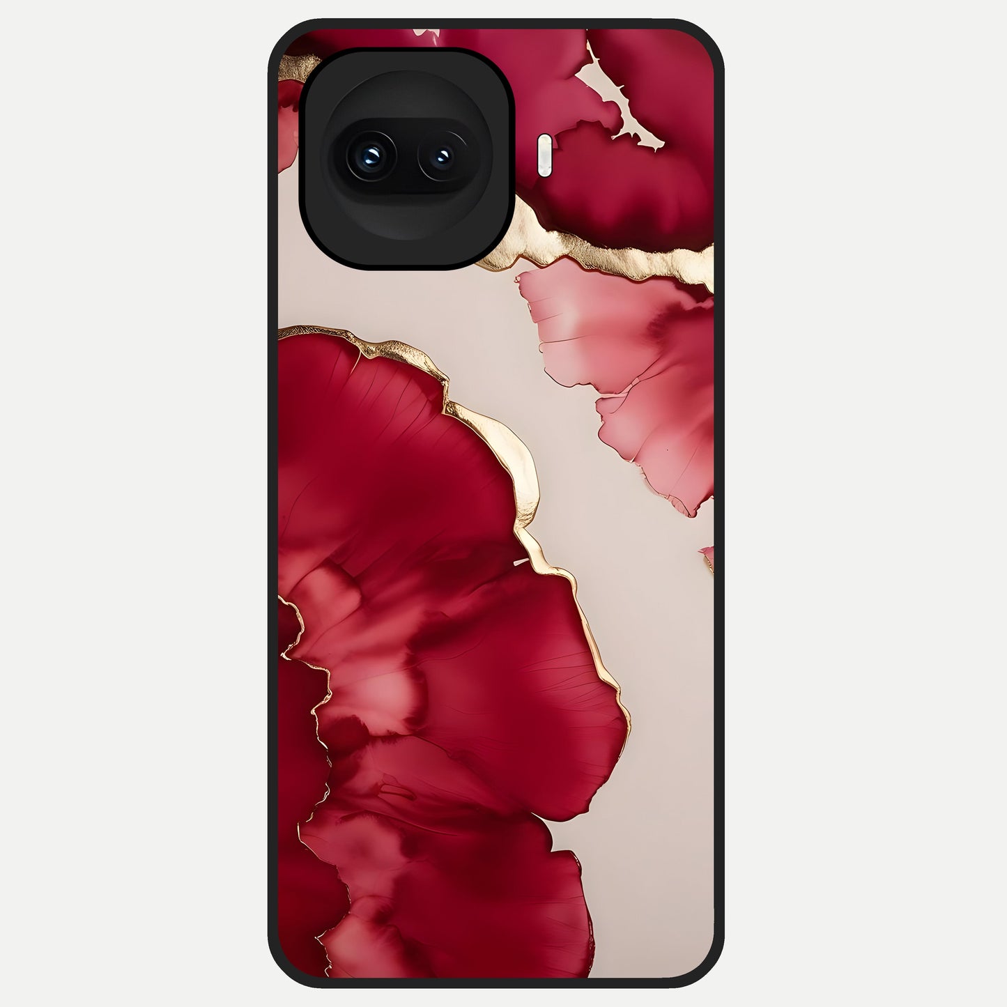  Pink And White Marble Glass Case for iQOO 15R back cover – full design glossy printed glass finish