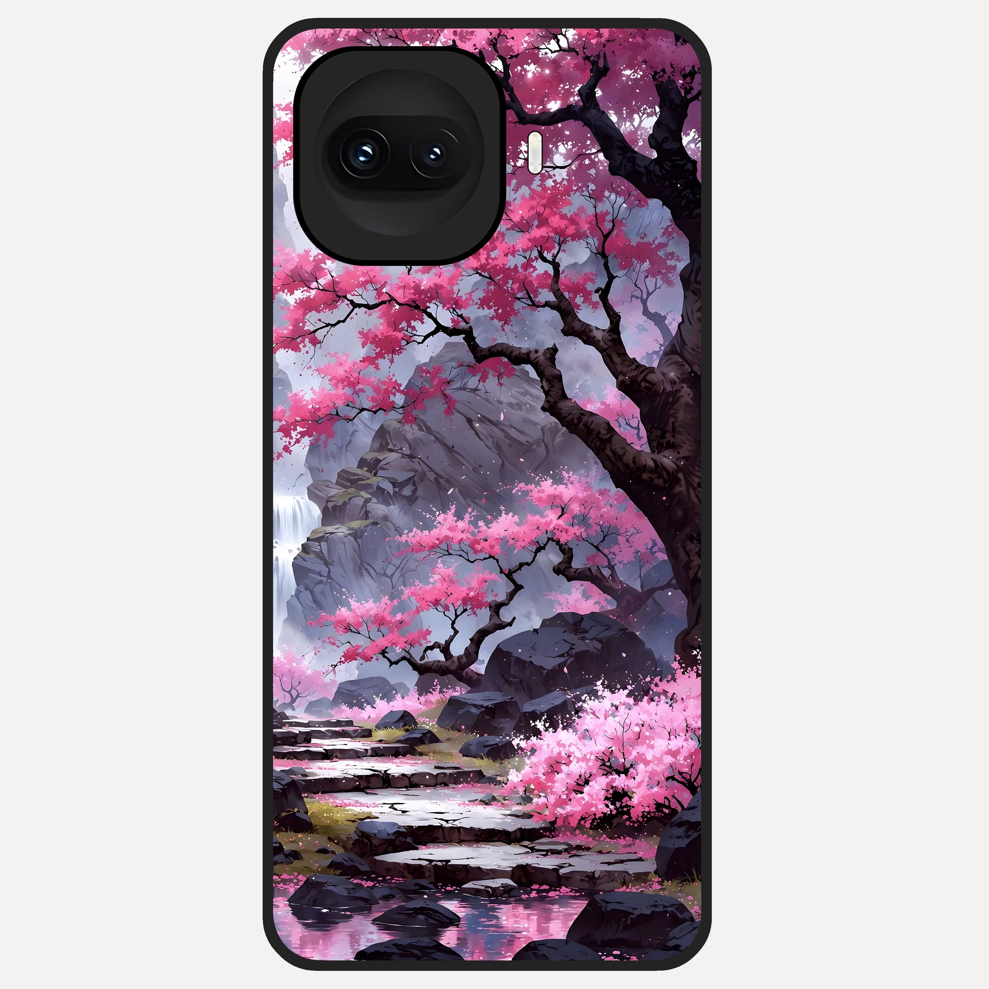  Pink Sunflower Glow Glass Case for iQOO 15R back cover – full design glossy printed glass finish