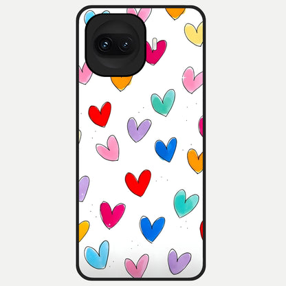  Playful Love Doodles Glass Case for iQOO 15R back cover – full design glossy printed glass finish