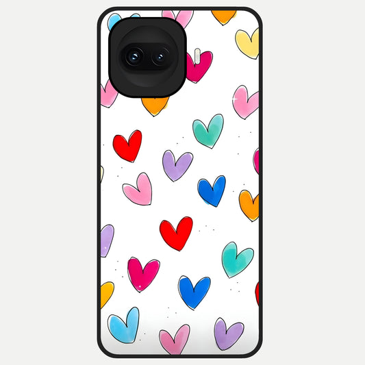  Playful Love Doodles Glass Case for iQOO 15R back cover – full design glossy printed glass finish