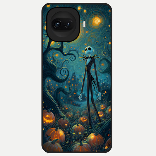 Pumpkin Moon Night Glass Case for iQOO 15R back cover – full design glossy printed glass finish