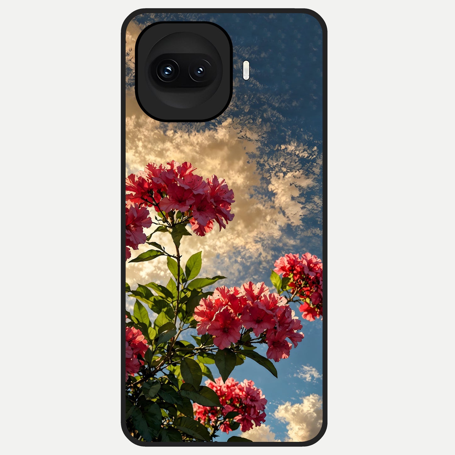  Red Bloom Skies Glass Case for iQOO 15R back cover – full design glossy printed glass finish