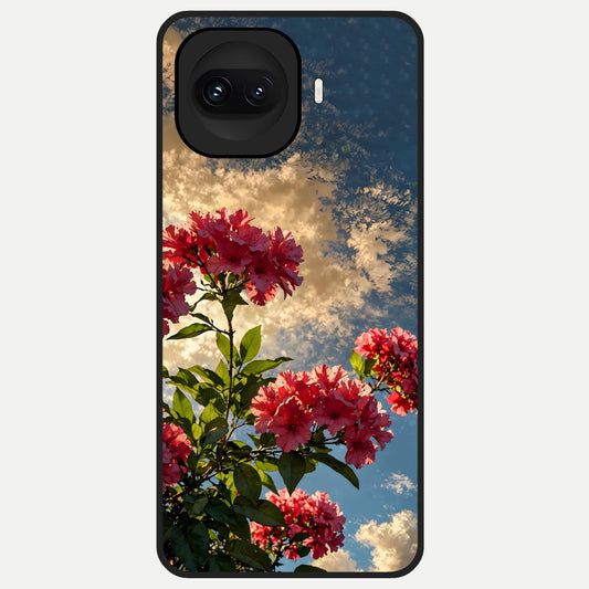  Red Bloom Skies Glass Case for iQOO 15R back cover – full design glossy printed glass finish