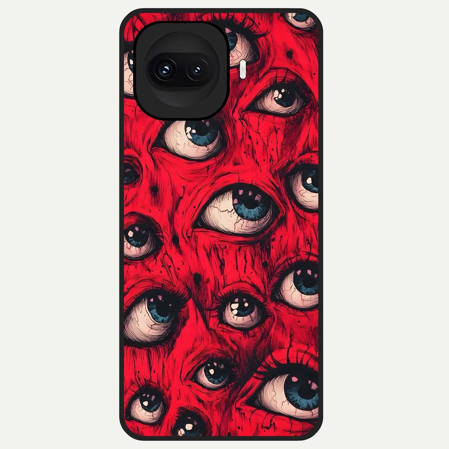  Red Eyes Pattern Glass Case for iQOO 15R back cover – full design glossy printed glass finish