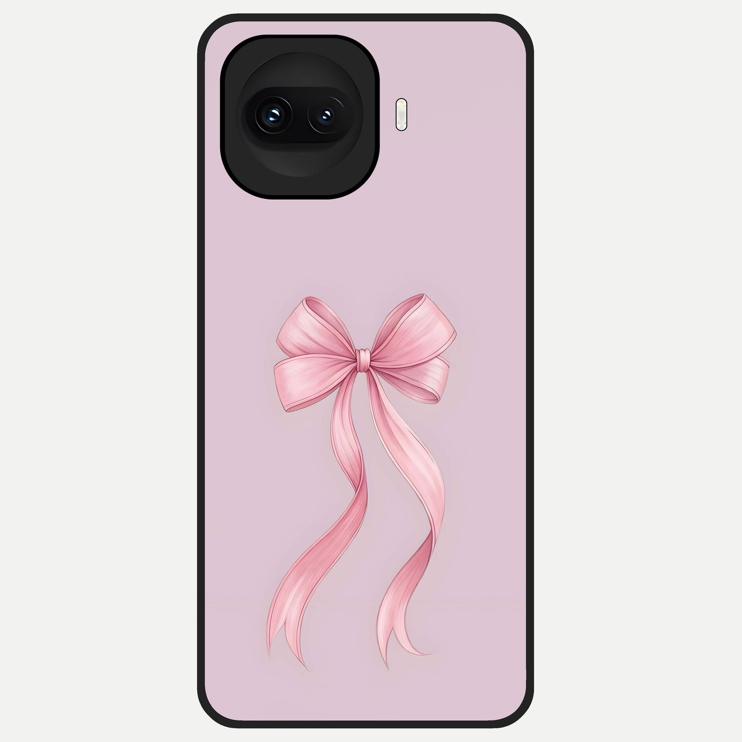  Soft Blush Bow Glass Case for iQOO 15R back cover – full design glossy printed glass finish