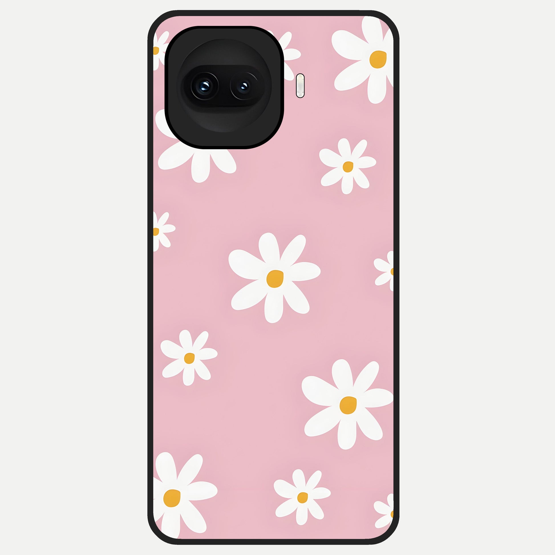  Soft Daisy Bliss Glass Case for iQOO 15R back cover – full design glossy printed glass finish