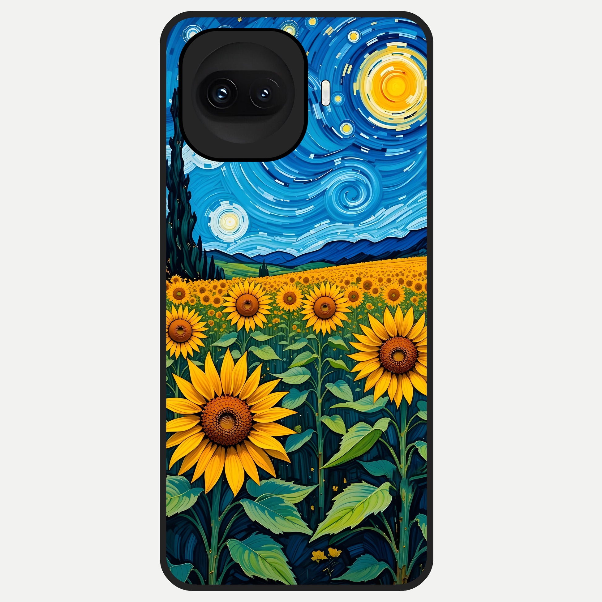  Starry Sunflower Dreams Glass Case for iQOO 15R back cover – full design glossy printed glass finish