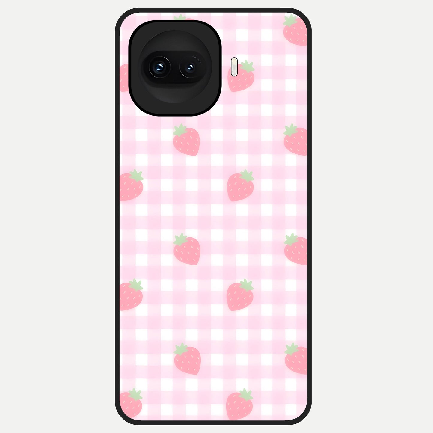 Strawberry Picnic Love Glass Case for iQOO 15R back cover – full design glossy printed glass finish