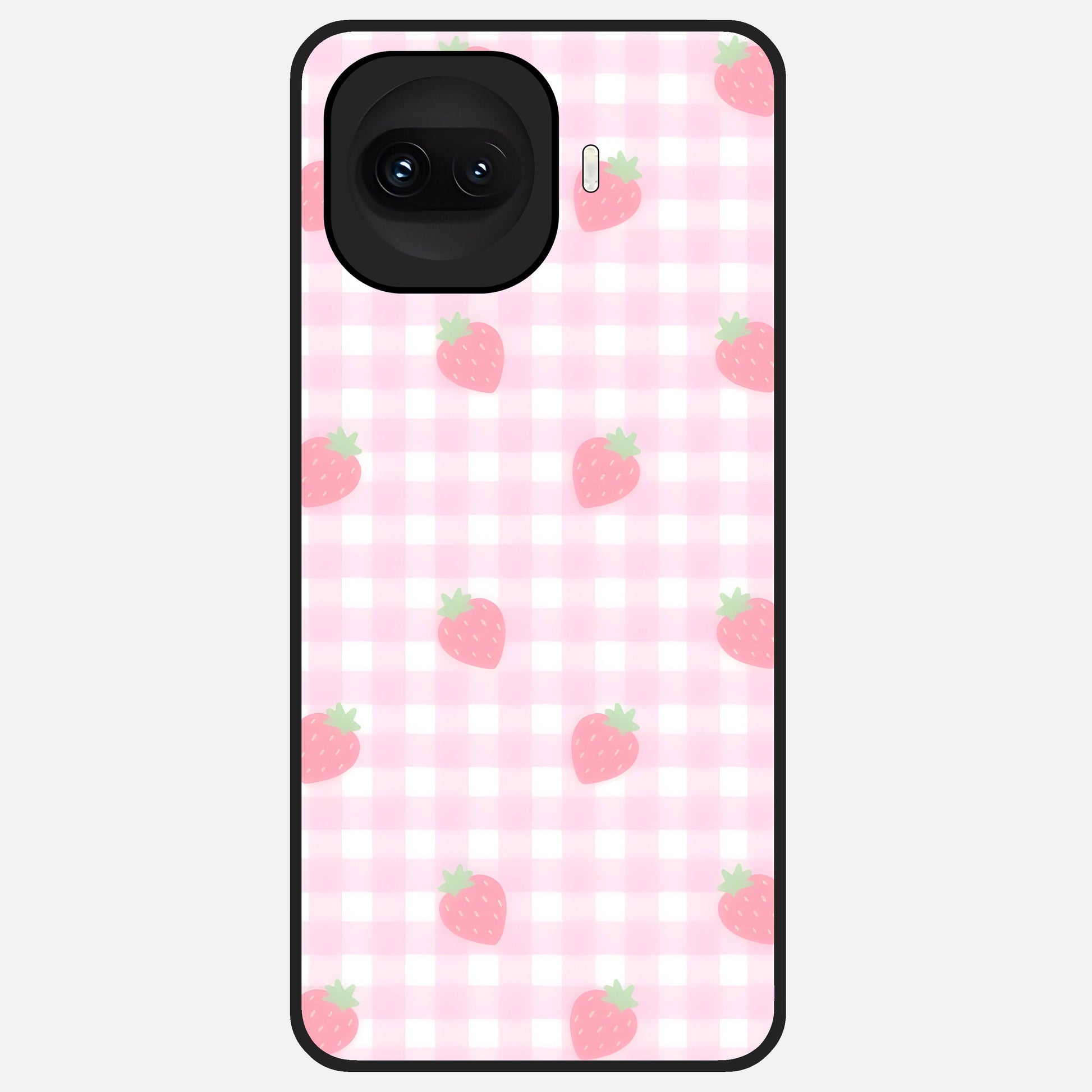  Strawberry Picnic Love Glass Case for iQOO 15R back cover – full design glossy printed glass finish
