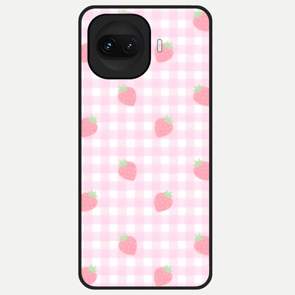  Strawberry Picnic Love Glass Case for iQOO 15R back cover – full design glossy printed glass finish