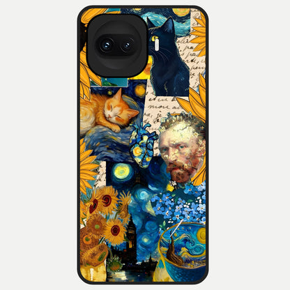  Sunflower Chic Mood Custom Name Glass Case for iQOO 15R back cover – full design glossy printed glass finish