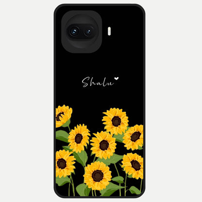 Sunflower Sky Bloom Glass Case for iQOO 15R back cover – full design glossy printed glass finish