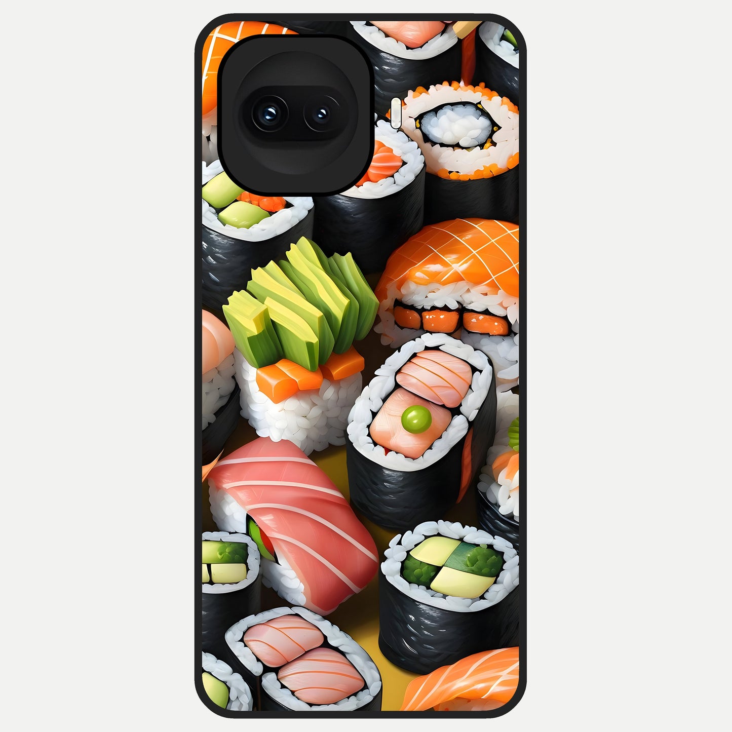  Sushi Food Pattern Glass Case for iQOO 15R back cover – full design glossy printed glass finish