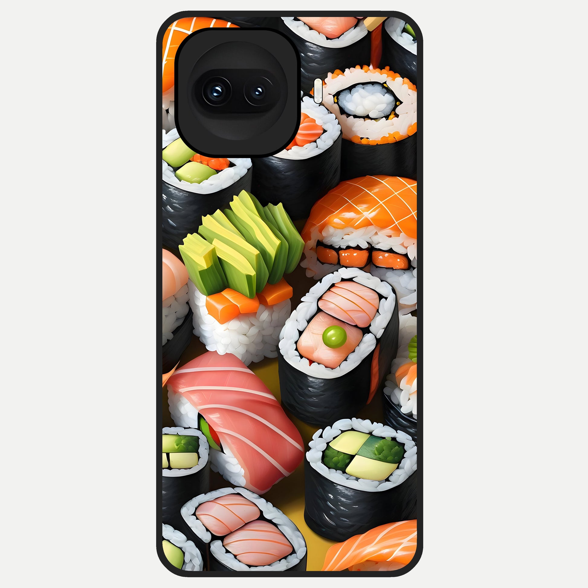  Sushi Food Pattern Glass Case for iQOO 15R back cover – full design glossy printed glass finish
