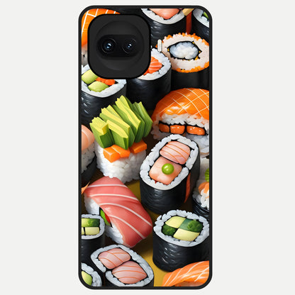  Sushi Food Pattern Glass Case for iQOO 15R back cover – full design glossy printed glass finish