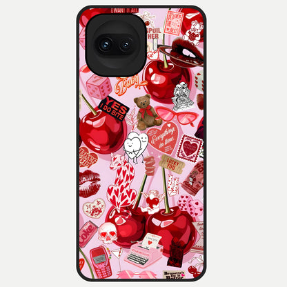  Sweet Cherry Chaos Glass Case for iQOO 15R back cover – full design glossy printed glass finish