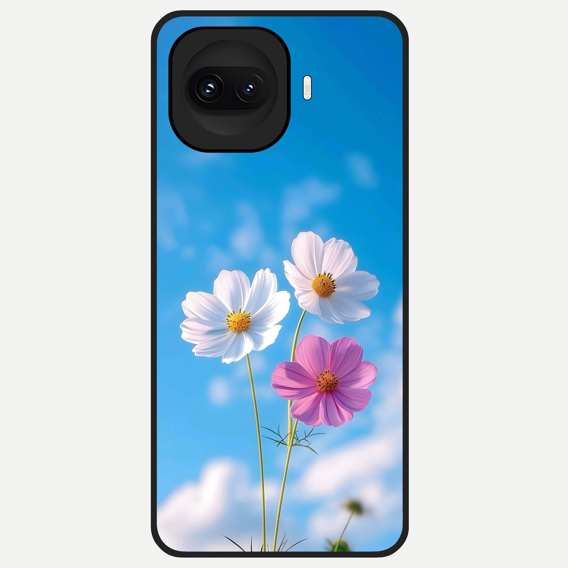  Tripple Flowers With Sky Glass Case for iQOO 15R back cover – full design glossy printed glass finish