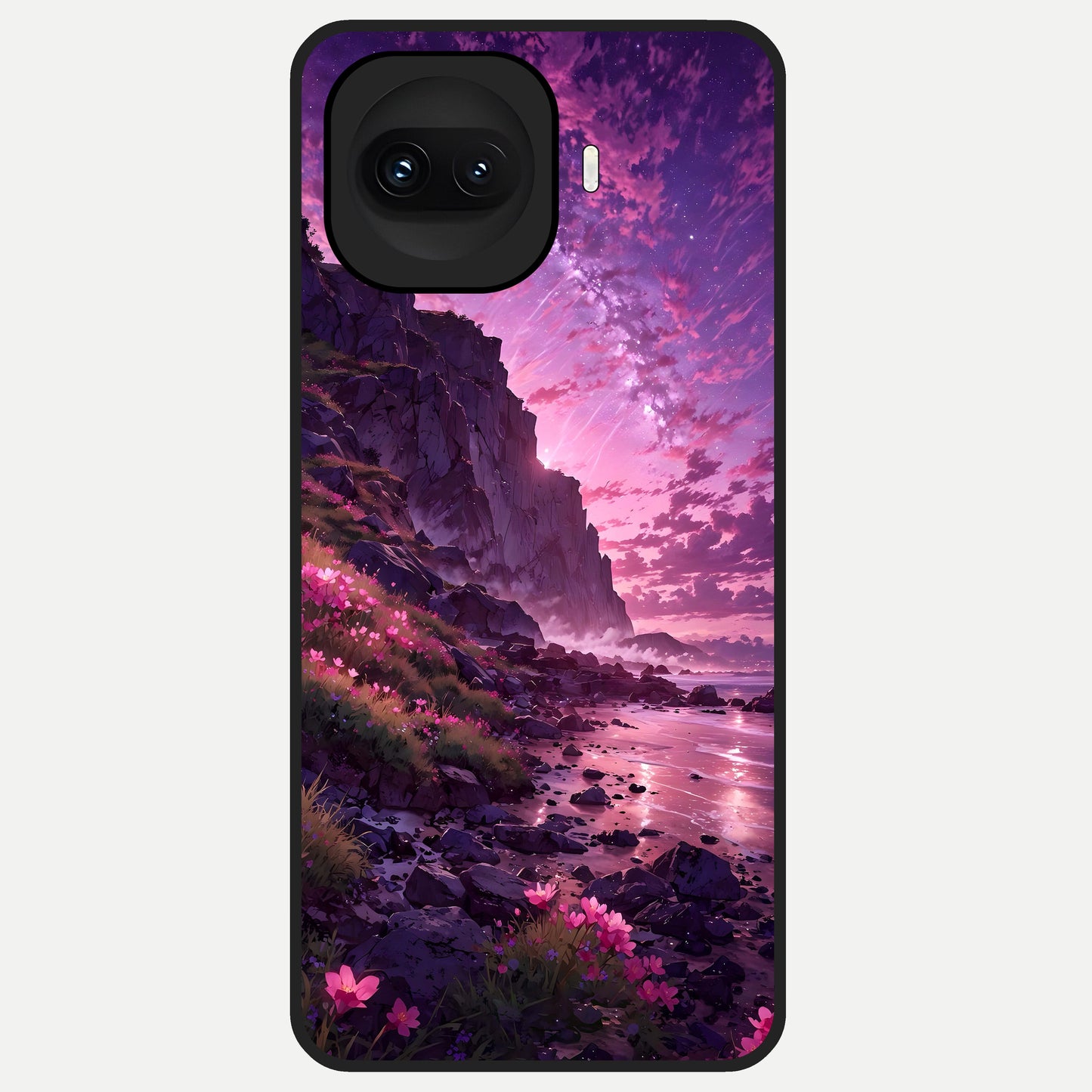  Twilight Blossom Coast Glass Case for iQOO 15R back cover – full design glossy printed glass finish