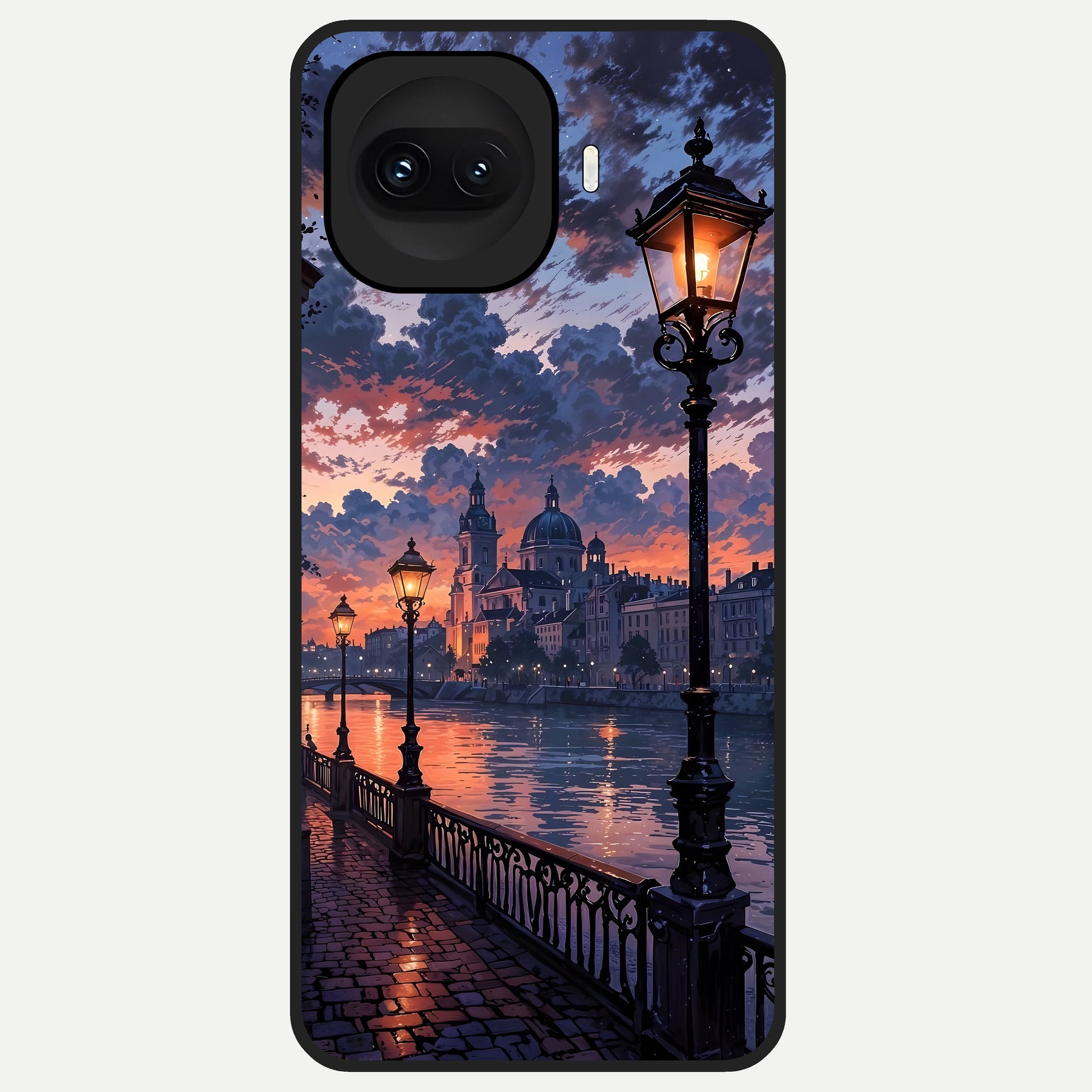  Twilight River Lights Glass Case for iQOO 15R back cover – full design glossy printed glass finish