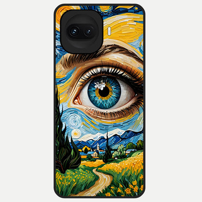  Van Gogh Eye Glass Case for iQOO 15R back cover – full design glossy printed glass finish