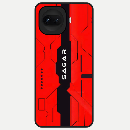  Voltage Rise CYBERPUNK Custom Name Glass Case for iQOO 15R back cover – personalized glossy printed glass finish