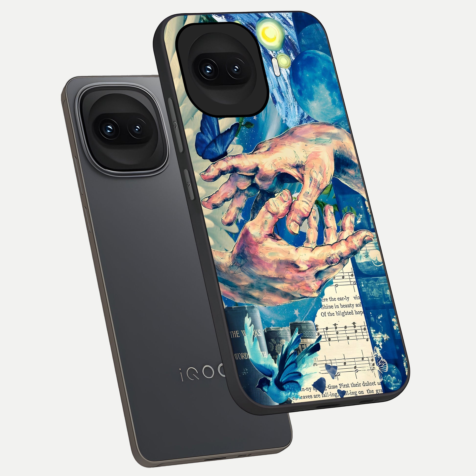  Aesthetic Divider phone case for iQOO 15R showing premium glass back cover with detailed artwork