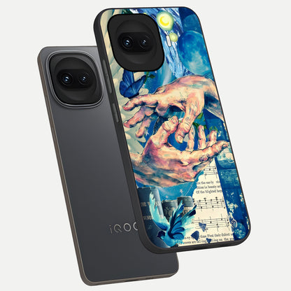  Aesthetic Divider phone case for iQOO 15R showing premium glass back cover with detailed artwork