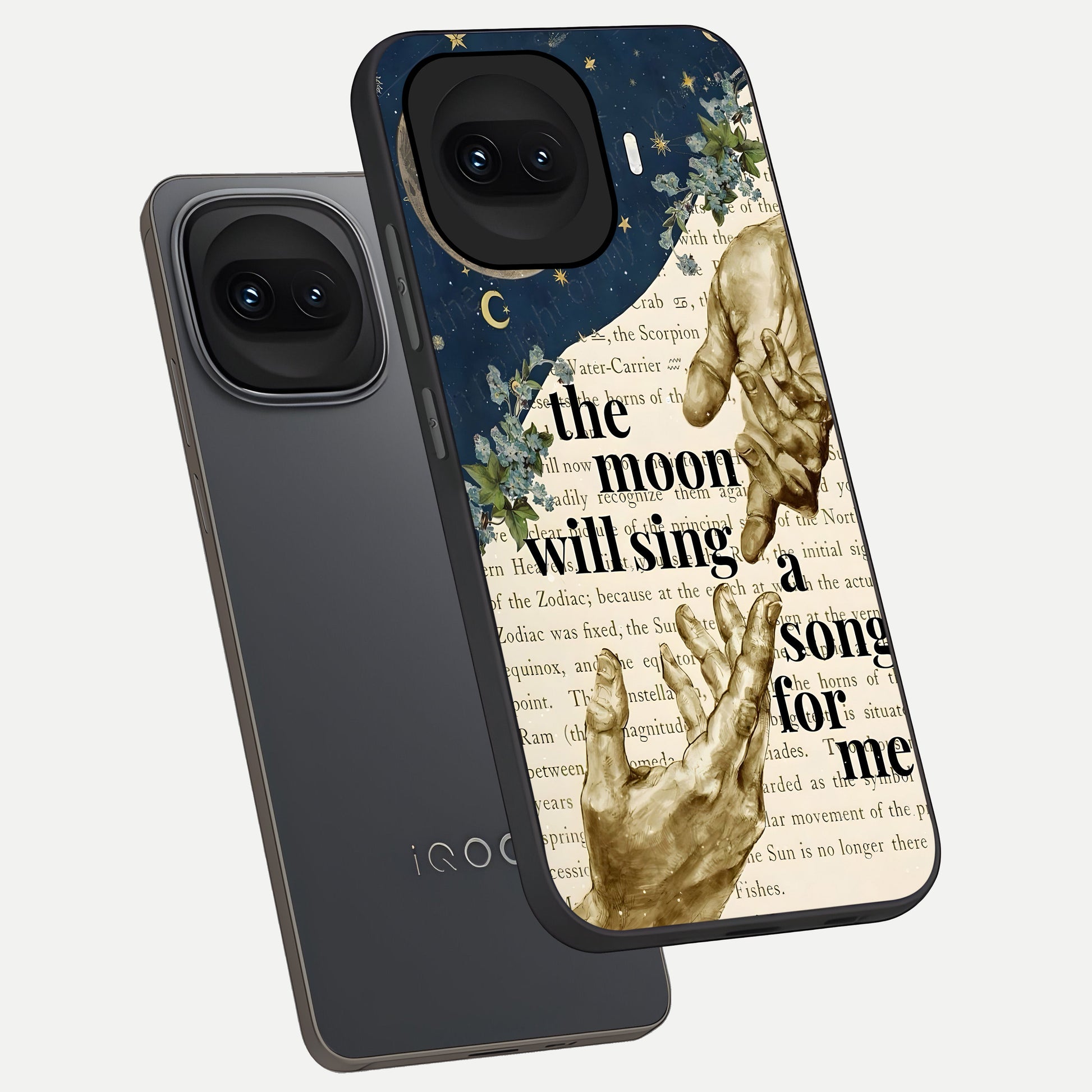  Aesthetic Divine phone case for iQOO 15R showing premium glass back cover with detailed artwork