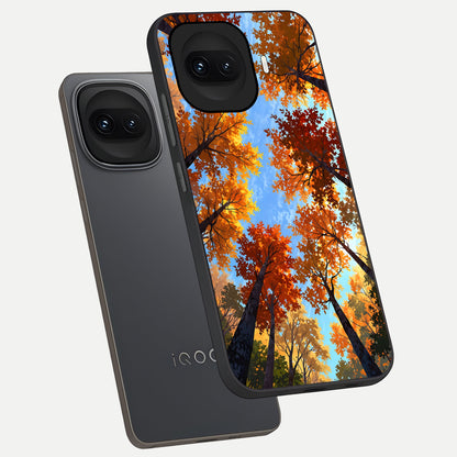 Autumn Sky Rise phone case for iQOO 15R showing premium glass back cover with detailed artwork