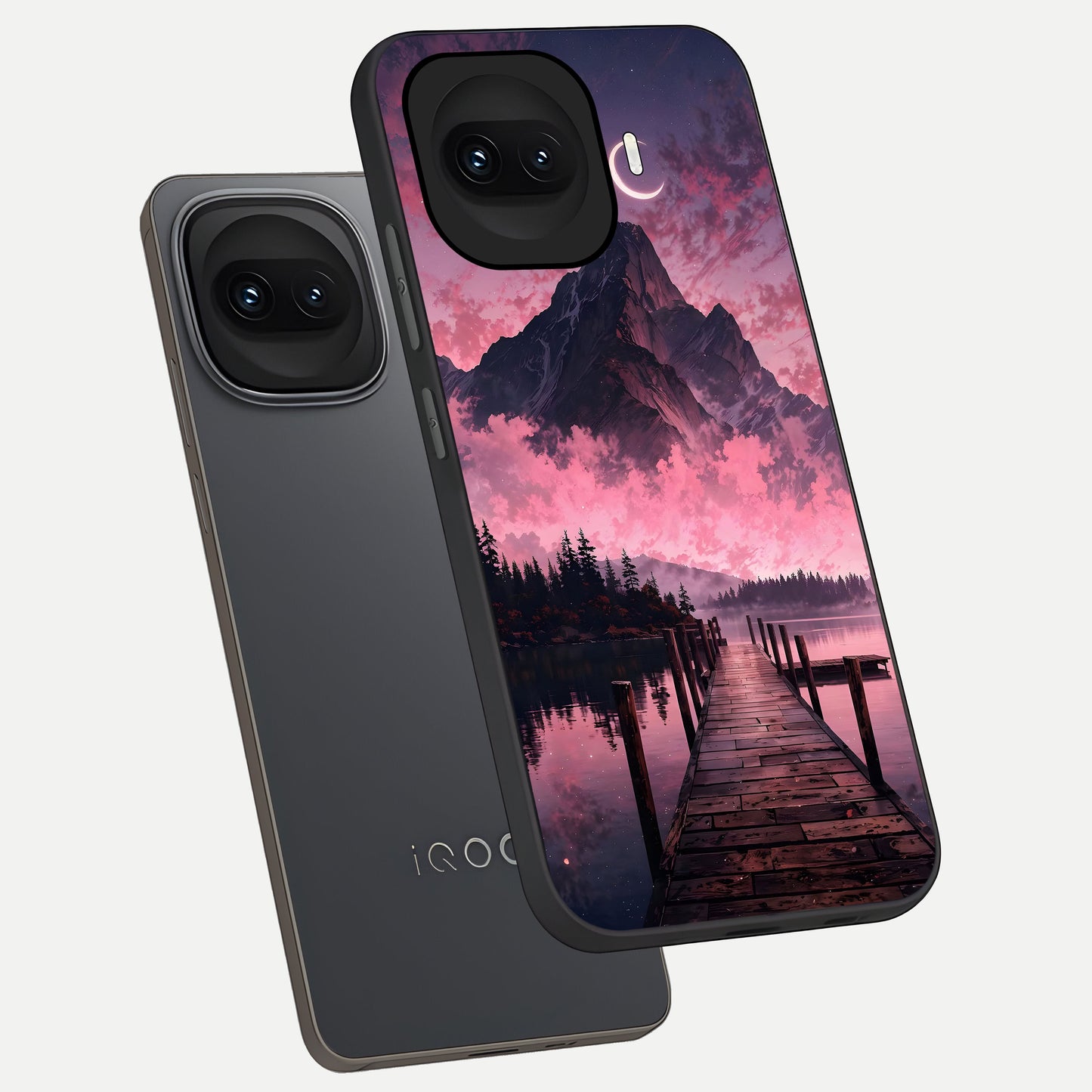  Beautiful Mountain View phone case for iQOO 15R showing premium glass back cover with detailed artwork