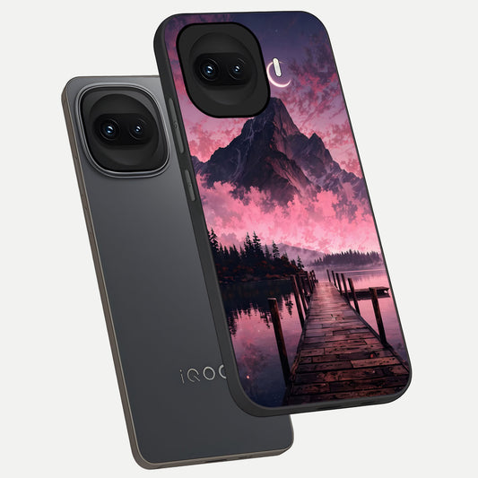  Beautiful Mountain View phone case for iQOO 15R showing premium glass back cover with detailed artwork