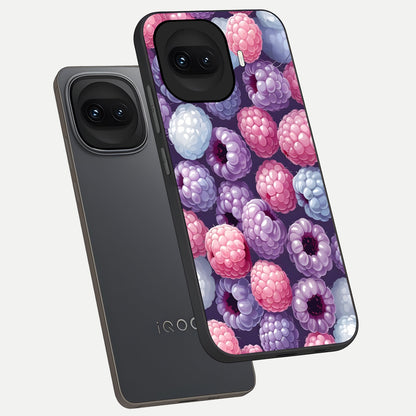  Berry Candy Pop phone case for iQOO 15R showing premium glass back cover with detailed artwork