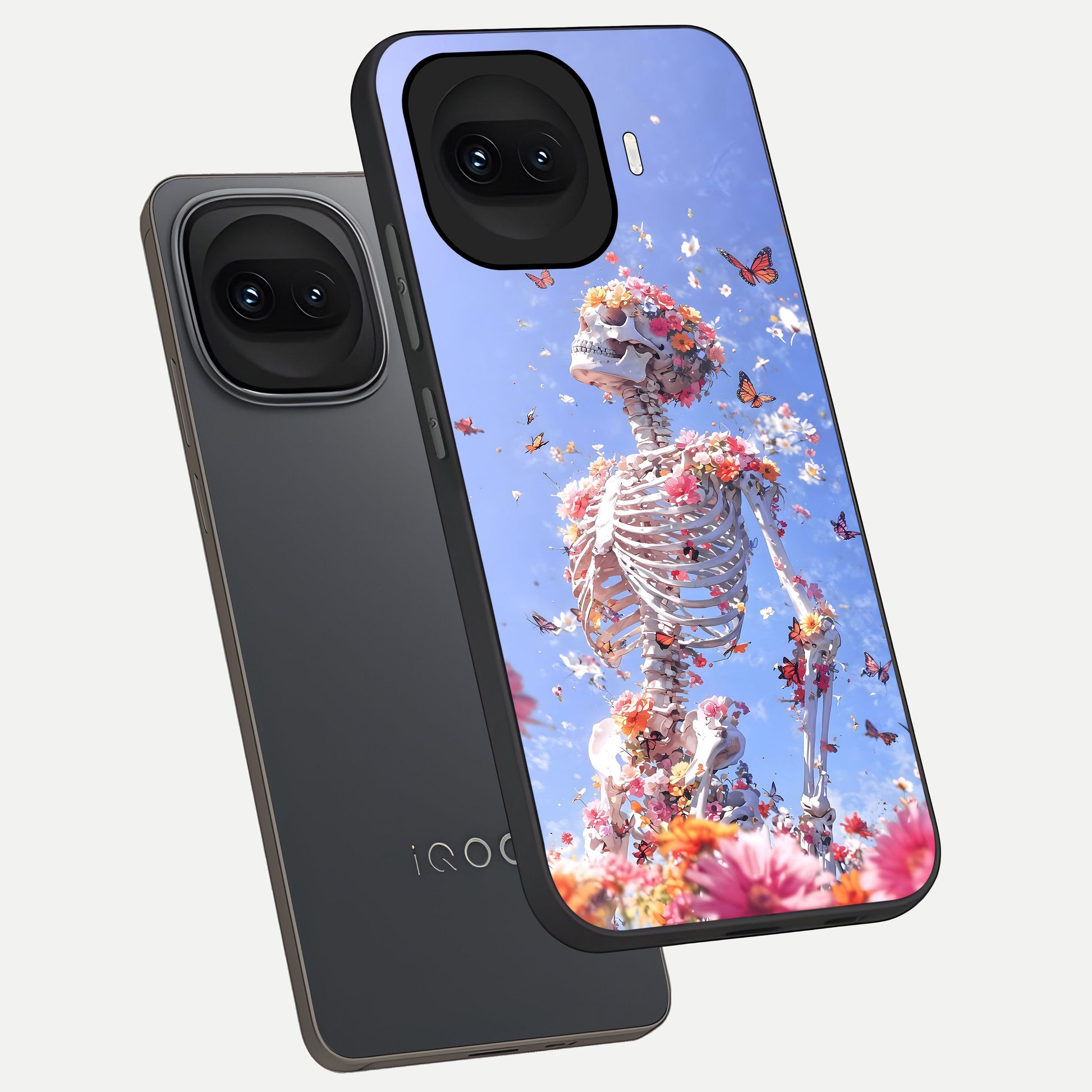  Bloom Beyond Bones phone case for iQOO 15R showing premium glass back cover with detailed artwork