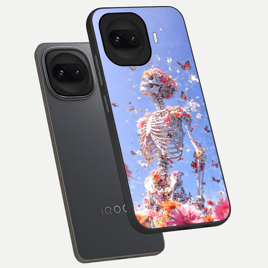  Bloom Beyond Bones phone case for iQOO 15R showing premium glass back cover with detailed artwork