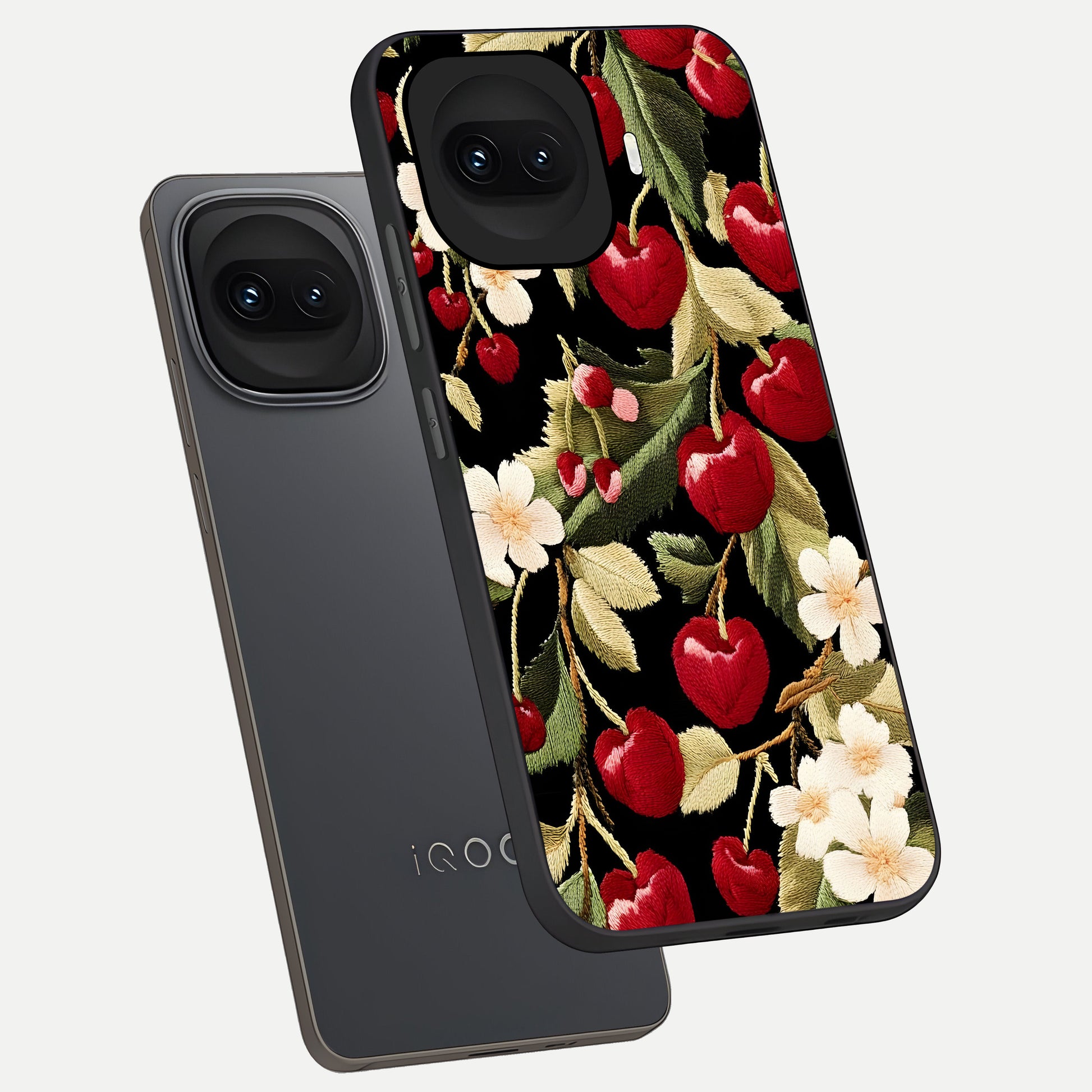  Blooming Spendor Bird phone case for iQOO 15R showing premium glass back cover with detailed artwork